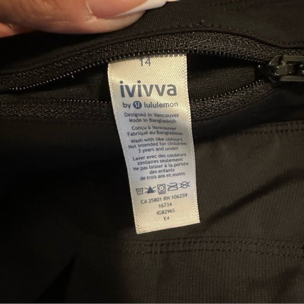 Ivivva by Lululemon Fast Drill Skirt (Tennis skirt) Sz 14 Kids 0-2 Color: Black - Picture 10 of 11